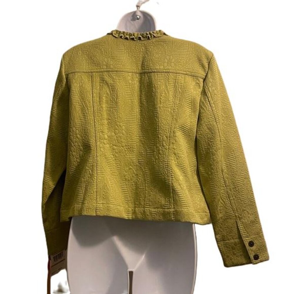 Ruby Rd. Lime Textured Blazer with Ruffle‎ Trim N… - image 3